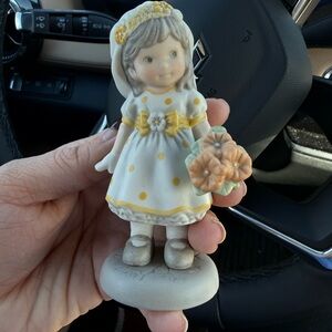Charming Girl Figurine with Yellow Accents